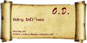 Odry Dénes névjegykártya