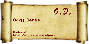 Odry Dénes névjegykártya